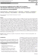 Cover page: Assessment of antibody levels to SARS-CoV-2 in patients with idiopathic inflammatory myopathies receiving treatment with intravenous immunoglobulin.