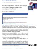 Cover page: Developmental and cultural perspectives on children's postoperative pain management at home