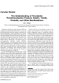 Cover page: The understanding of thrombotic thrombocytopenic purpura: Dyadic, triadic, pentadic, and other manifestations