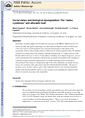 Cover page: Social status and biological dysregulation: The “status syndrome” and allostatic load