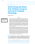 Cover page: Who's Wired and Who's Not: Children's Access to and Use of Computer Technology