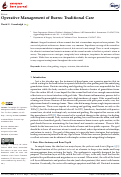 Cover page: Operative Management of Burns: Traditional Care.