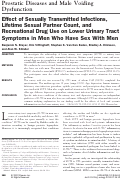 Cover page: Effect of Sexually Transmitted Infections, Lifetime Sexual Partner Count, and Recreational Drug Use on Lower Urinary Tract Symptoms in Men Who Have Sex With Men