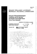 Cover page: Forecast of thermal-hydrological conditions and air injection test results of the single heater test at Yucca Mountain