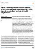 Cover page: Multi-ancestry genome-wide association study of cannabis use disorder yields insight into disease biology and public health implications.