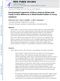 Cover page: Developmental trajectories of African American adolescents family conflict: differences in mental health problems in young adulthood.