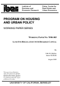 Cover page: Land Use Regulation with Durable Capital