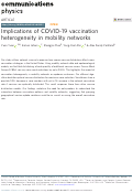 Cover page: Implications of COVID-19 vaccination heterogeneity in mobility networks