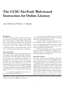 Cover page: The UCSC NetTrail: Web-based Instruction for Online Literacy"