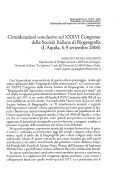 Cover page: Considerazioni conclusive sul XXXVI Congresso della Società Italiana di Biogeografia (L'Aquila, 6-9 settembre 2006)