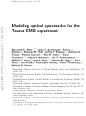 Cover page: Modeling optical systematics for the Taurus CMB experiment