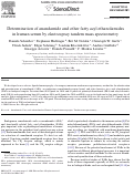 Cover page: Determination of anandamide and other fatty acyl ethanolamides in human serum by electrospray tandem mass spectrometry