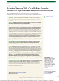 Cover page: Detecting Glaucoma With a Portable Brain-Computer Interface for Objective Assessment of Visual Function Loss