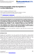 Cover page: Polysomnographic Sleep Dysregulation in Cocaine Dependence