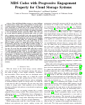 Cover page: MDS Codes with Progressive Engagement Property for Cloud Storage Systems