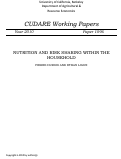 Cover page: Nutrition and Risk Sharing within the Household