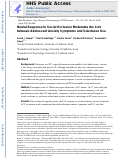 Cover page: Neural Response to Social Exclusion Moderates the Link Between Adolescent Anxiety Symptoms and Substance Use