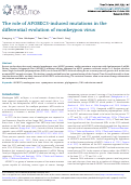 Cover page: The role of&nbsp;APOBEC3-induced mutations in&nbsp;the differential evolution of&nbsp;monkeypox virus.