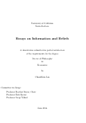 Cover page: Essays on Information and Beliefs