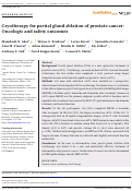 Cover page: Cryotherapy for partial gland ablation of prostate cancer: Oncologic and safety outcomes