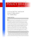 Cover page: Assessing High-Risk, High-Benefit Research Organizations: The “DARPA Effect”