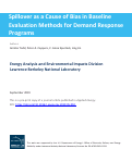 Cover page: Spillover as a cause of bias in baseline evaluation methods for demand response programs
