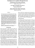 Cover page: Modeling Lexical Acquisition Through Networks