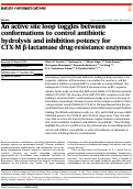 Cover page: An active site loop toggles between conformations to control antibiotic hydrolysis and inhibition potency for CTX-M β-lactamase drug-resistance enzymes