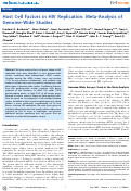 Cover page: Host Cell Factors in HIV Replication: Meta-Analysis of Genome-Wide Studies