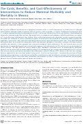 Cover page: The Costs, Benefits, and Cost-Effectiveness of Interventions to Reduce Maternal Morbidity and Mortality in Mexico