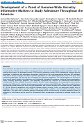 Cover page: Development of a Panel of Genome-Wide Ancestry Informative Markers to Study Admixture Throughout the Americas