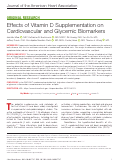 Cover page: Effects of Vitamin D Supplementation on Cardiovascular and Glycemic Biomarkers.