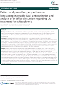 Cover page: Patient and prescriber perspectives on long-acting injectable (LAI) antipsychotics and analysis of in-office discussion regarding LAI treatment for schizophrenia