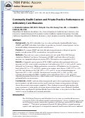 Cover page: Federally Qualified Health Centers and Private Practice Performance on Ambulatory Care Measures