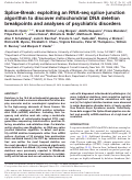 Cover page: Splice-Break: exploiting an RNA-seq splice junction algorithm to discover mitochondrial DNA deletion breakpoints and analyses of psychiatric disorders