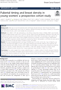 Cover page: Pubertal timing and breast density in young women: a prospective cohort study.