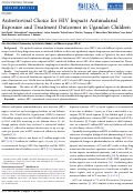 Cover page: Antiretroviral Choice for HIV Impacts Antimalarial Exposure and Treatment Outcomes in Ugandan Children