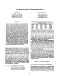 Cover page: The Representation of Relational Information