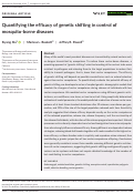 Cover page: Quantifying the efficacy of genetic shifting in control of mosquito‐borne diseases