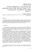 Cover page: Notizia preliminare su ritrovamenti del paleolitico antico nella valle del Tanaro (CN). Un approccio al problema dei valichi alpini