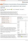 Cover page: Metabolomic characterization of human glioblastomas and patient plasma: a pilot study