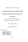 Cover page: A proteomics approach to study the DNA damage checkpoint in Saccharomyces cerevisiae