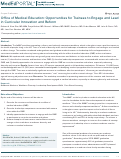 Cover page: Office of Medical Education: Opportunities for Trainees to Engage and Lead in Curricular Innovation and Reform