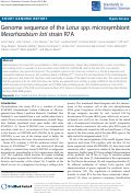 Cover page: Genome sequence of the Lotus spp. microsymbiont Mesorhizobium loti strain R7A