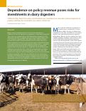 Cover page: Dependence on policy revenue poses risks for investments in dairy digesters