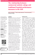 Cover page: The relationship between commercial website ratings and traditional hospital performance measures in the USA