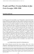 Cover page: People and Place: Croatan Indians in Jim Crow Georgia, 1890–1920