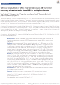 Cover page: Clinical evaluation of white matter lesions on 3D inversion recovery ultrashort echo time MRI in multiple sclerosis