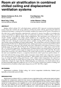 Cover page: Room air stratification in combined chilled ceiling and displacement ventilation systems.