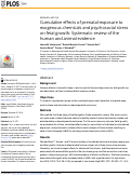 Cover page: Cumulative Prenatal-Exposure to Exogenous Chemicals and Psychosocial Stress: Systematic Review of the Human and Non-Human Mammalian Evidence.
